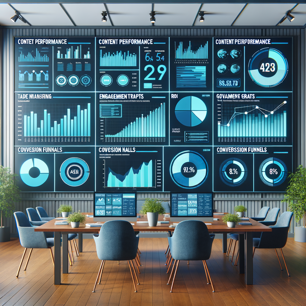 Content marketing analytics and performance metrics dashboard